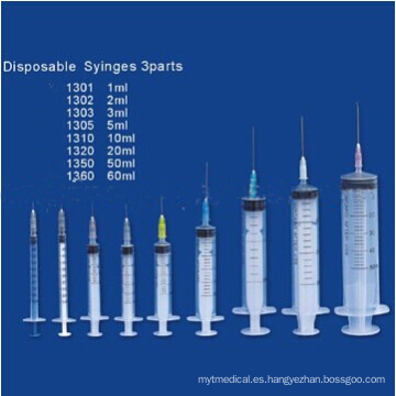 3ml jeringa médica plástica desechable con la aguja (CE, ISO)